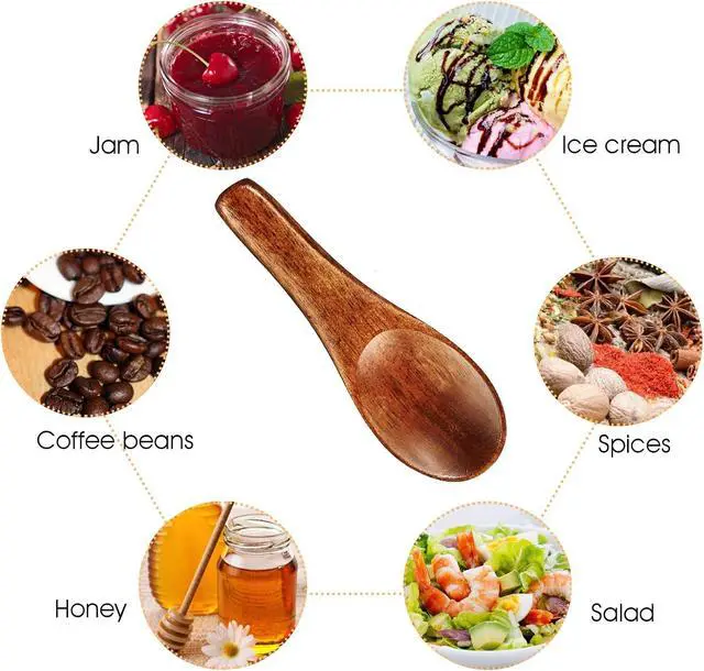 Alt view image 3 of 7 - Ymapinc 4 Pcs Tiny Wooden Spoons,