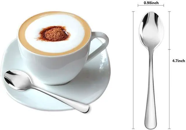 Alt view image 2 of 6 - Demitasse Espresso Spoons,12-piece Mini Coffee Tiny Stainless Steel Spoons Bistro Small Spoons for Dessert, Tea, Appetizer(4.7Inch)