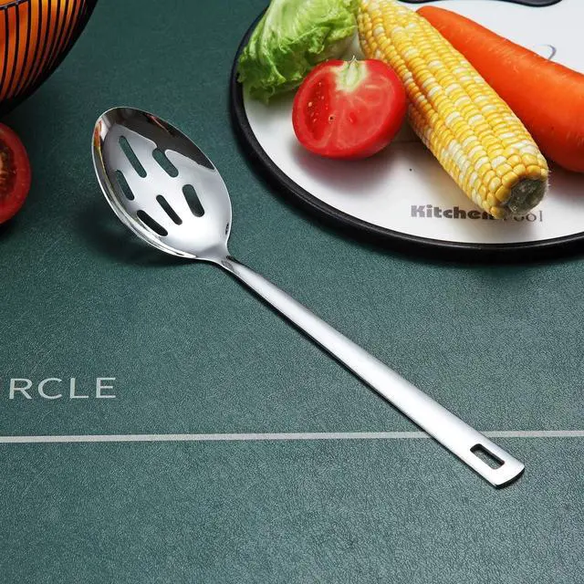 Alt view image 2 of 7 - Berglander Stainless Steel Slotted and Basting Spoon, Heat Resistant, Non-Stick, Dishwasher Safe, Easy to Clean