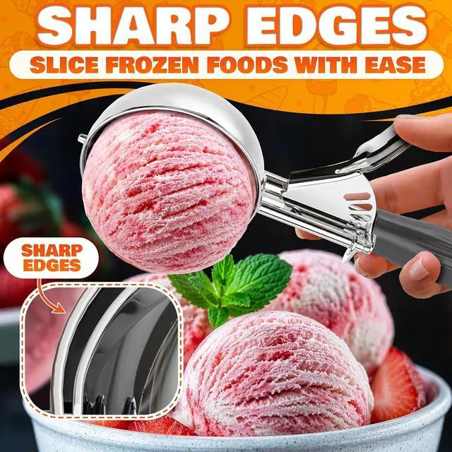 Alt view image 5 of 7 - Stainless Steel Ice Cream Scoop with Trigger Release, 4 Oz #8 Disher