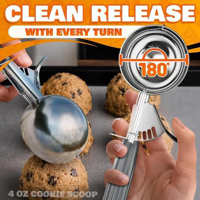 Alt view image 6 of 7 - Stainless Steel Ice Cream Scoop with Trigger Release, 4 Oz #8 Disher