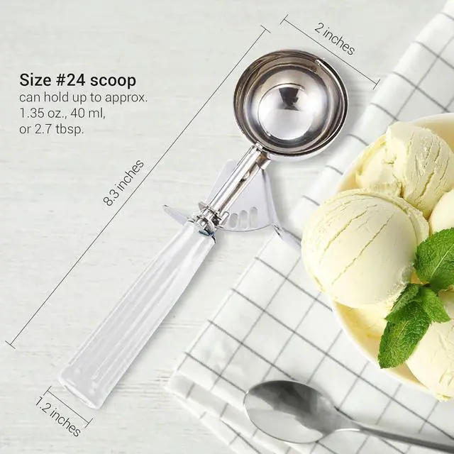 Alt view image 2 of 7 - Meadow Lane #24 Ice Cream Disher Scoop, Stainless Steel, Light Gray