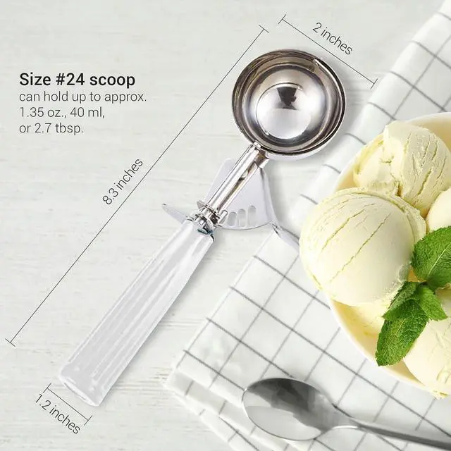 Alt view image 3 of 7 - Meadow Lane #24 Ice Cream Disher Scoop, Stainless Steel, Light Gray