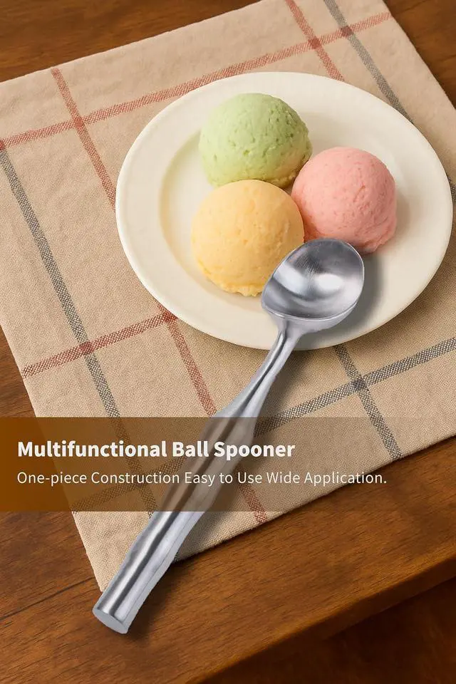 Alt view image 6 of 7 - Stainless Steel Ice Cream Scoop - Ergonomic Handle small Ice Cream Scooper Heavy Duty Ice Cream Scoops Best Rated - One-Piece Dishwasher Safe Icecream Scoop Stainless Steel