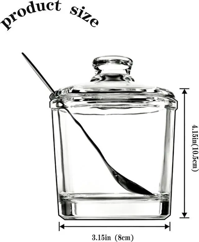 Alt view image 2 of 7 - Glass Sugar Bowl with Lid | Airtight Glass Sugar Container
