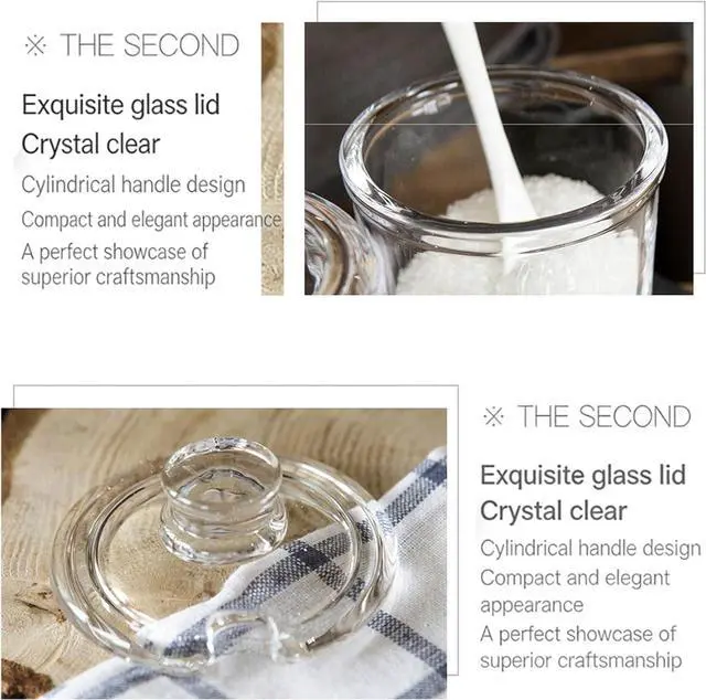 Alt view image 5 of 7 - Glass Sugar Bowl with Lid | Airtight Glass Sugar Container