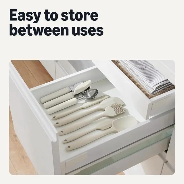 Alt view image 6 of 7 - Amazon Basics Ice Cream Scoop, Soft Grip Handle, Dishwasher-Safe, Linen Gray