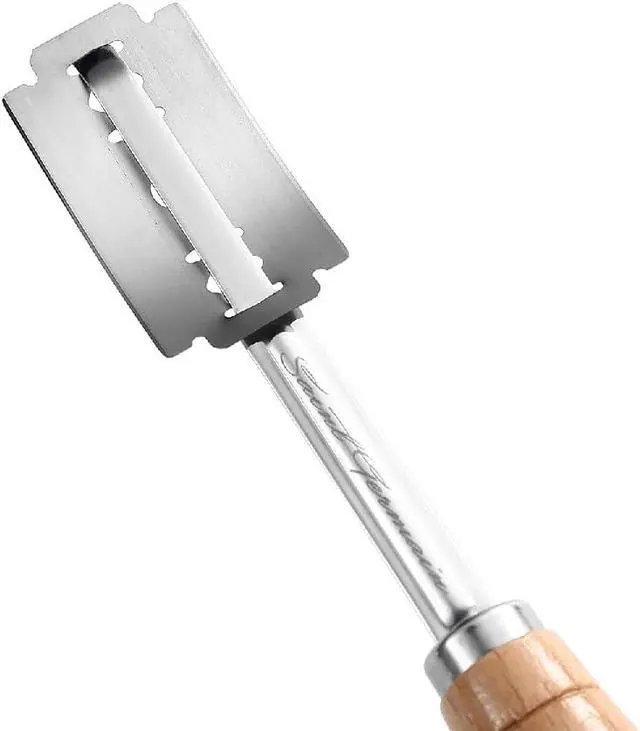 Alt view image 3 of 6 - "SAINT GERMAIN Premium Hand Crafted Bread Lame for Dough Scoring Knife, Lame Bread Tool for Sourdough Bread Slashing with 10 Blades Included with Replacement with Authentic Leather Protector Cover"