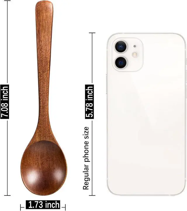 Alt view image 3 of 6 - Small Wooden Spoons for Eating, 7 PCS, 7 Inch Small Soup Spoons