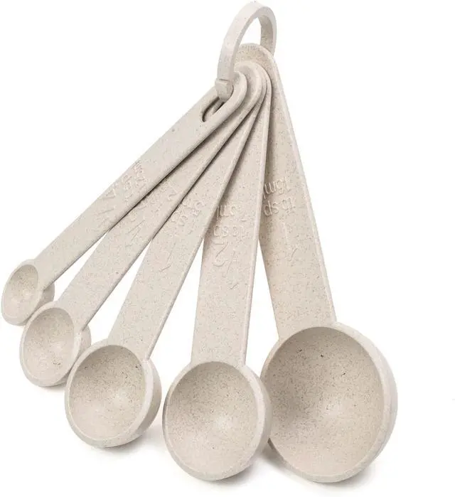 Alt view image 5 of 7 - Beille Cream Wheat Straw 10PC Measuring Cups Spoons Set