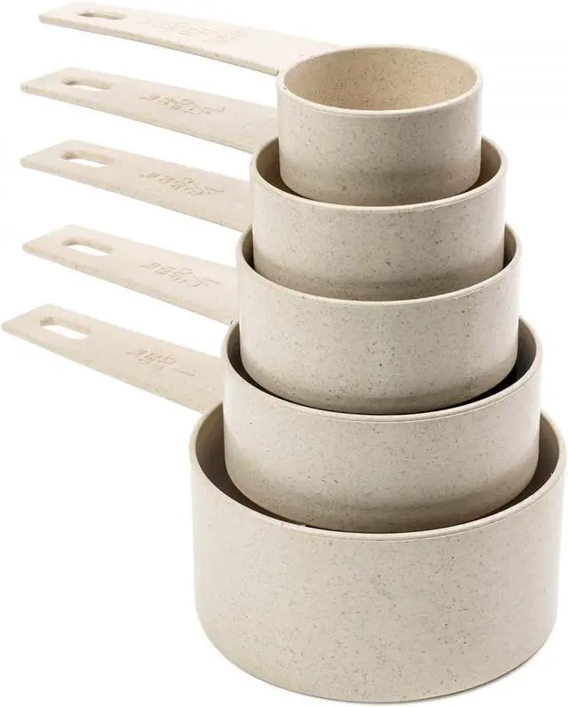Alt view image 6 of 7 - Beille Cream Wheat Straw 10PC Measuring Cups Spoons Set