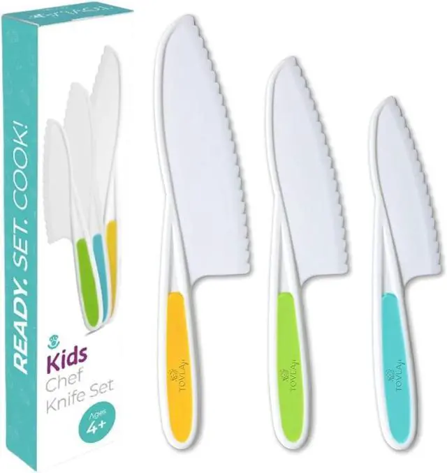 Main image of Tovla Jr. Kid Safe Knife Set for Real Cooking | Toddler Knives | Ages 4-12