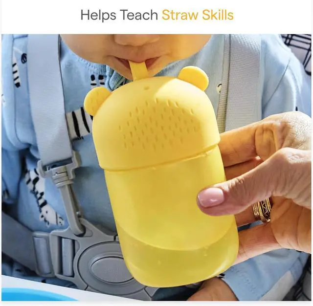Alt view image 5 of 7 - Munchkin Gentle Transition Honey Bear Straw Cup, 6 Months and Up, 9 Oz, Yellow