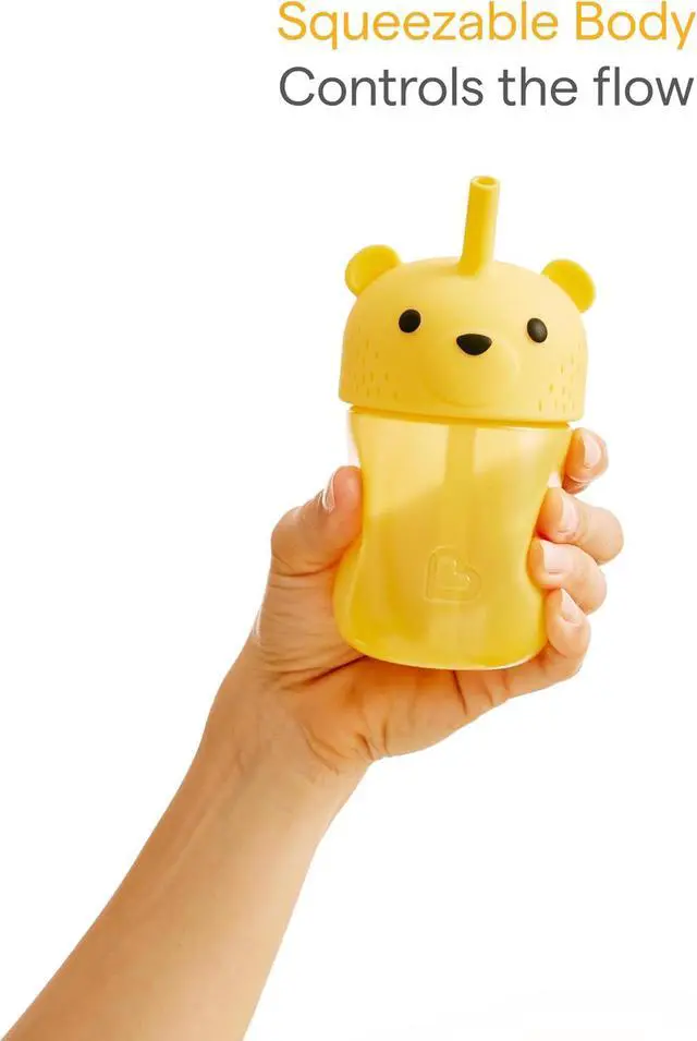 Alt view image 6 of 7 - Munchkin Gentle Transition Honey Bear Straw Cup, 6 Months and Up, 9 Oz, Yellow