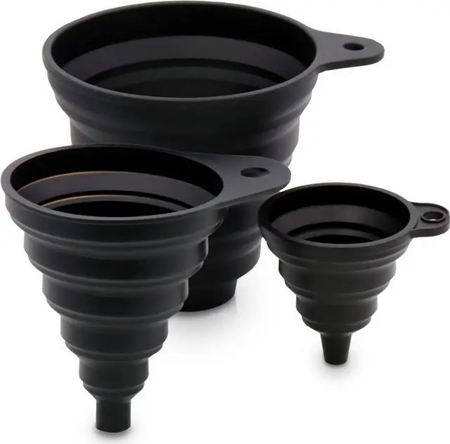 Main image of 3 Sizes of Kitchen Funnel Set, Food Grade Funnels for Filling Bottles, Premium Silicone Collapsible Funnel for Transferring Liquid, Powder Transfer, Large Wide Mouth Canning Funnel, Small Funnel, HPWT