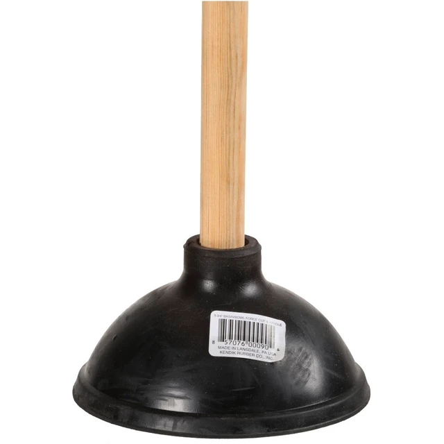 Alt view image 4 of 4 - Heavy Duty Rubber Toilet Plunr with Wood Handle, Clears Toilets, Sinks, Drains