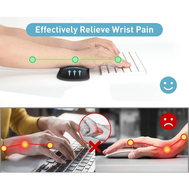 Alt view image 5 of 6 - Memory Foam Keyboard Wrist Rest Pad Set for Computer Typing Pain Relief Home