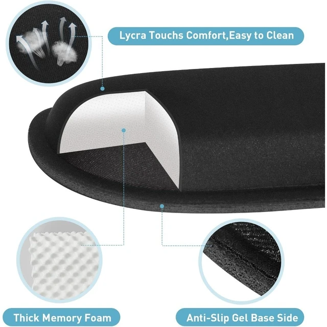 Alt view image 2 of 6 - Memory Foam Keyboard Wrist Rest Pad Set for Computer Typing Pain Relief Home