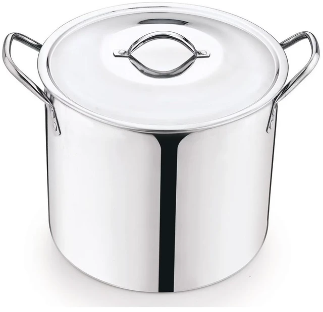 Main image of 12 Qt Stainless Steel Stock Pot with Metal Lid