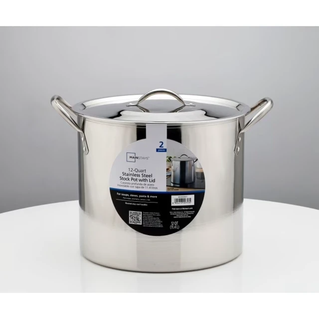 Alt view image 4 of 4 - 12 Qt Stainless Steel Stock Pot with Metal Lid