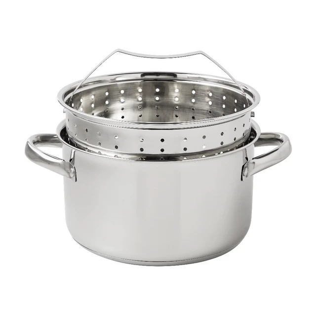 Alt view image 3 of 4 - Stainless Steel 4-Quart Steamer Pot with Glass Lid, Induction Compatible,