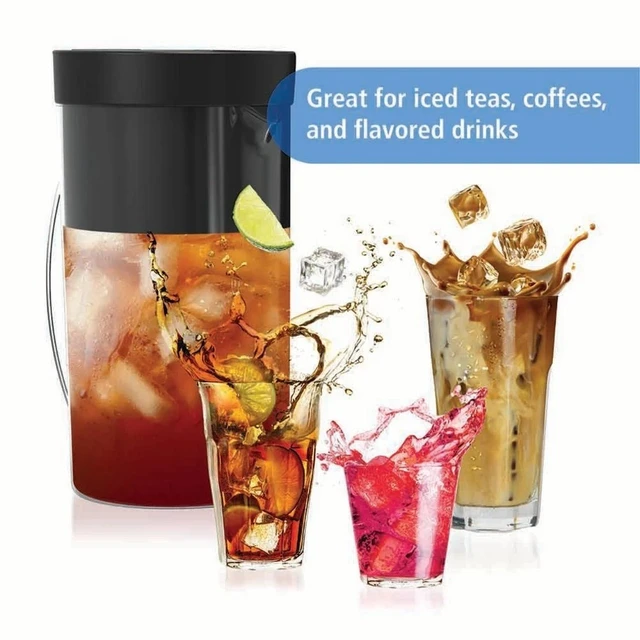 Alt view image 6 of 6 - Iced Tea and Iced Coffee Maker 8-Cup Capacity 2-Quart Pitcher Glass Carafe