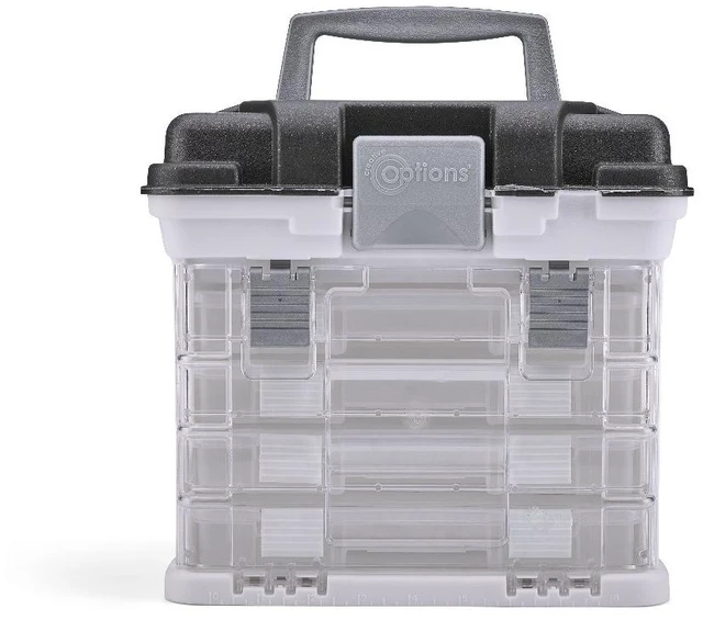 Main image of Small Storage Rack Organizer Shelf Unit White Gray 11x10x7.25 Inches