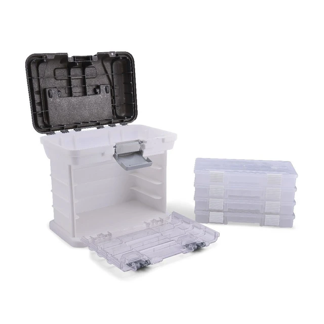 Alt view image 4 of 6 - Small Storage Rack Organizer Shelf Unit White Gray 11x10x7.25 Inches