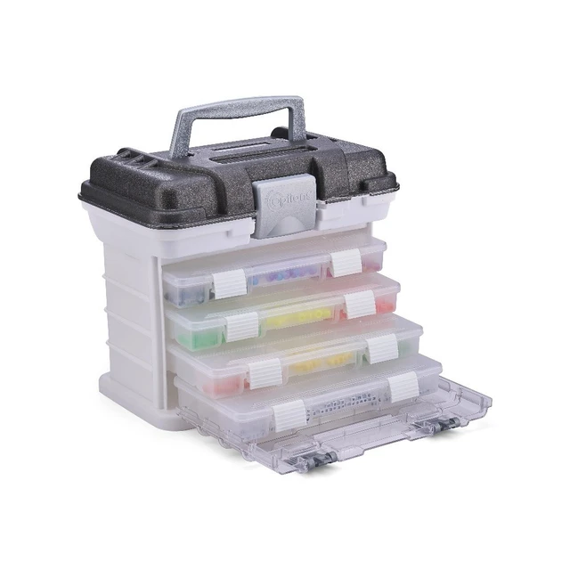 Alt view image 3 of 6 - Small Storage Rack Organizer Shelf Unit White Gray 11x10x7.25 Inches