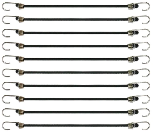 Main image of Mini Bungee Cords with Hooks 10 Inch 20 Pack Stretchable Elastic Tie Down Straps