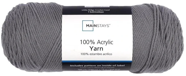 Main image of Medium Weight Acrylic Yarn Grey 14 Ounce Skein 798 Yards Soft Knitting Crochet