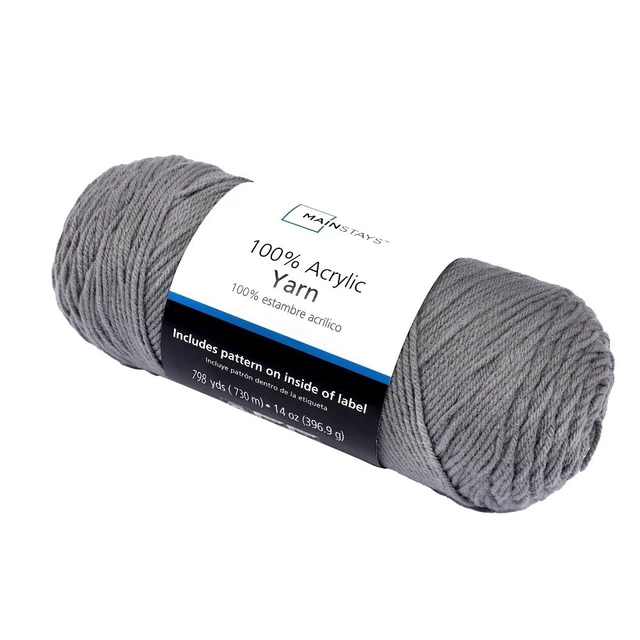 Alt view image 3 of 6 - Medium Weight Acrylic Yarn Grey 14 Ounce Skein 798 Yards Soft Knitting Crochet
