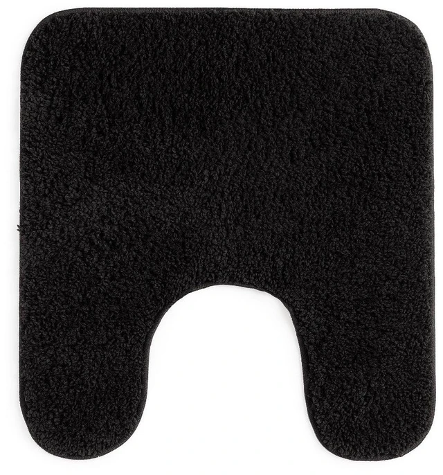 Main image of Polyester Contour Bath Mat Rug Non Slip Black 20x22 Inches