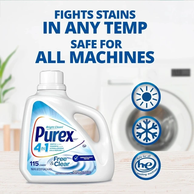 Alt view image 6 of 6 - Liquid Laundry Detergent for Sensitive Skin Hypoallergenic Free Clear 150 fl oz