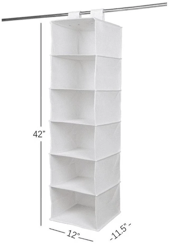 Main image of Non-Woven Hanging Closet Organizer with 6 Shelves, Adjustable Shelf Divider,