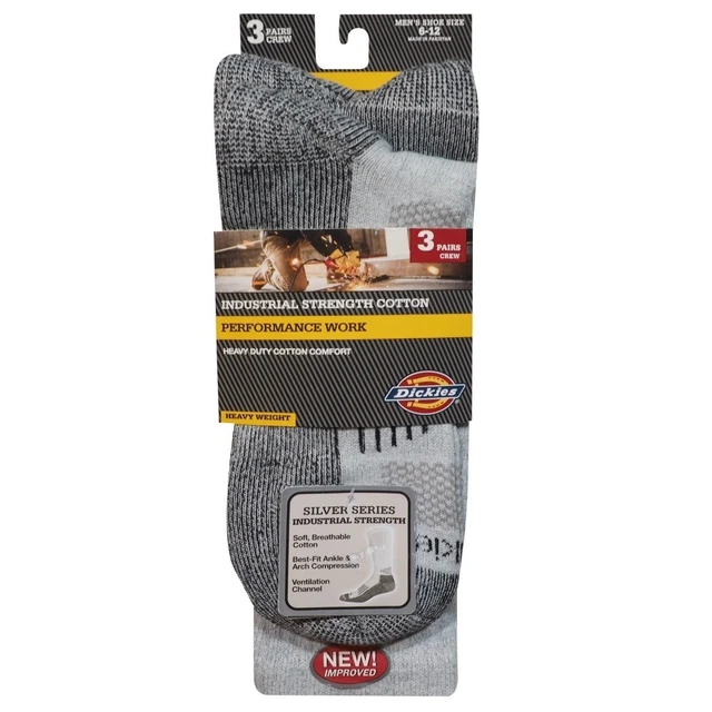 Alt view image 3 of 6 - Men's Heavyweight Crew Socks 3-Pack for Work Hiking Athletic Comfort
