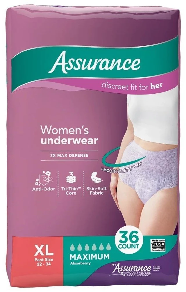 Alt view image 5 of 6 - Women's Incontinence Postpartum Underwear XL Maximum Absorbency 36 Count