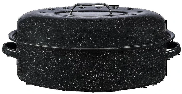Main image of Covered Oval Roaster 15-Pound Capacity Large Roasting Pan with Lid