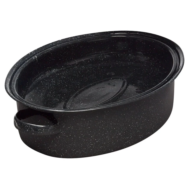 Alt view image 3 of 6 - Covered Oval Roaster 15-Pound Capacity Large Roasting Pan with Lid
