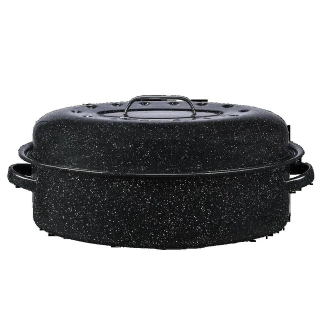 Alt view image 6 of 6 - Covered Oval Roaster 15-Pound Capacity Large Roasting Pan with Lid