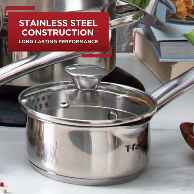 Alt view image 2 of 6 - Stainless Steel Sauce Pan with Lid 3 Quart Cookware Pot Induction Compatible