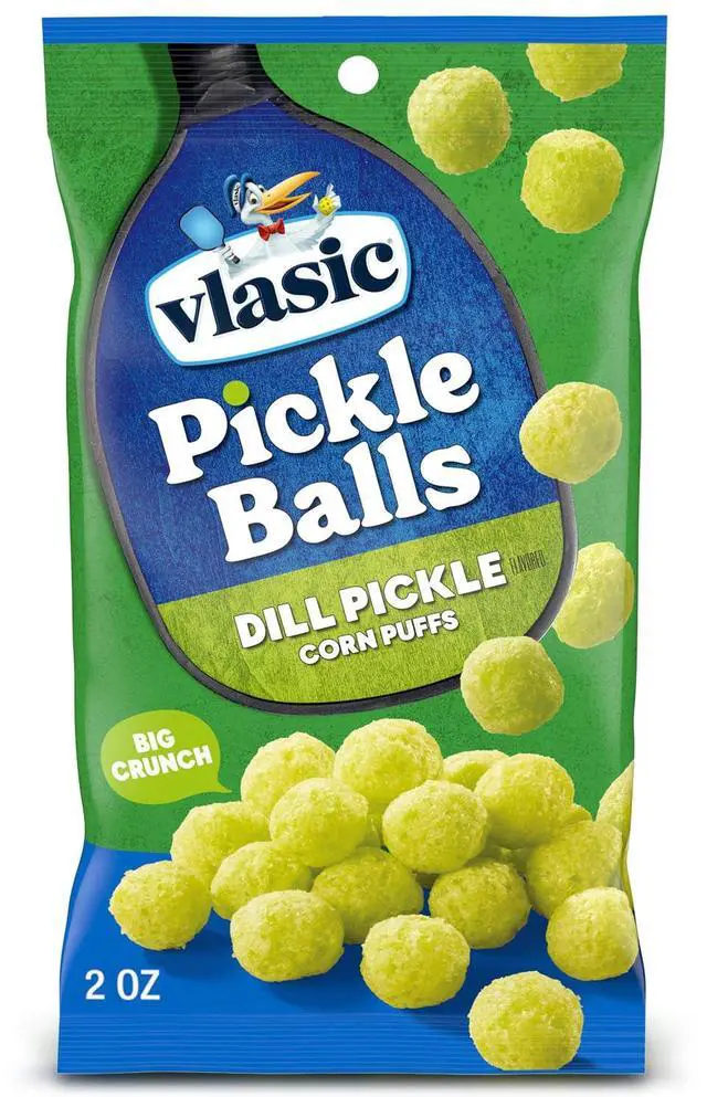 Main image of Pickle Balls, Dill Pickle Corn Puffs, Pickleball Gifts, 2 oz.
