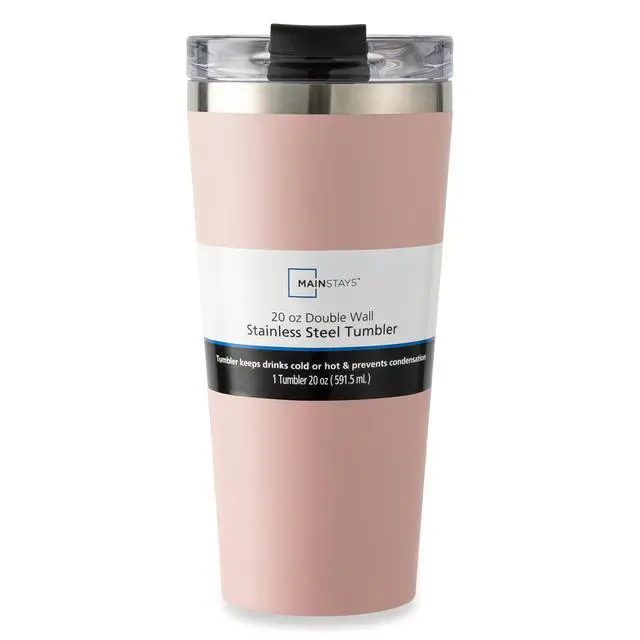 Alt view image 4 of 6 - Mainstays 20 oz Stainless Steel Tumbler, Blush