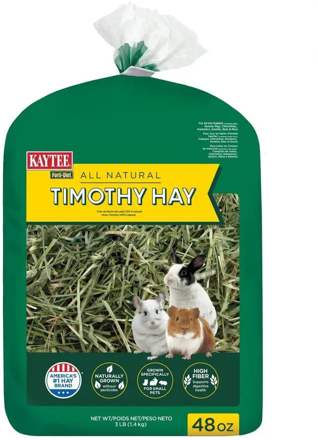 Main image of Kaytee Forti-Diet All Natural Timothy Hay for Rabbits, Guinea Pigs, Hamsters, Chinchillas and Other Small Animals, 48 ounce