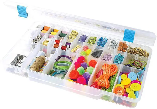 Main image of The Beadery - 3-28 Comp Large Utility Box - Clear Plastic - 2186