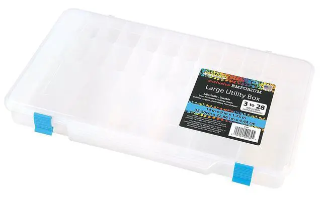 Alt view image 2 of 5 - The Beadery - 3-28 Comp Large Utility Box - Clear Plastic - 2186
