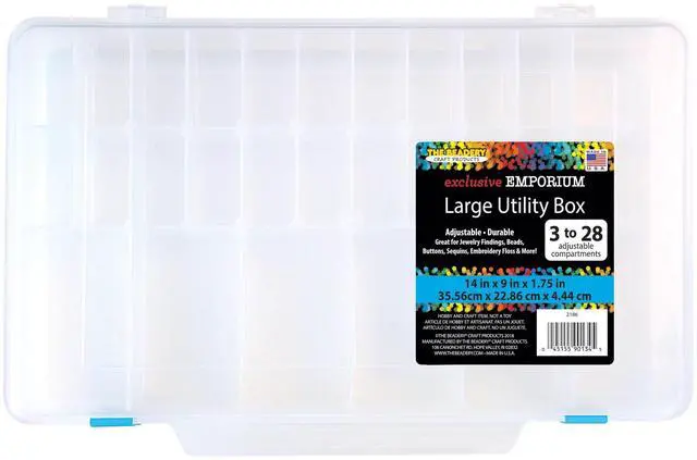 Alt view image 5 of 5 - The Beadery - 3-28 Comp Large Utility Box - Clear Plastic - 2186