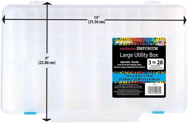 Alt view image 3 of 5 - The Beadery - 3-28 Comp Large Utility Box - Clear Plastic - 2186