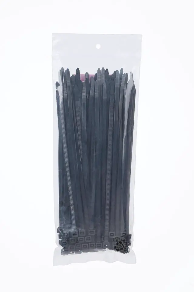 Alt view image 2 of 7 - Hyper Tough 8 inch 75lb Cable Ties UV Resistant Black 100 Count
