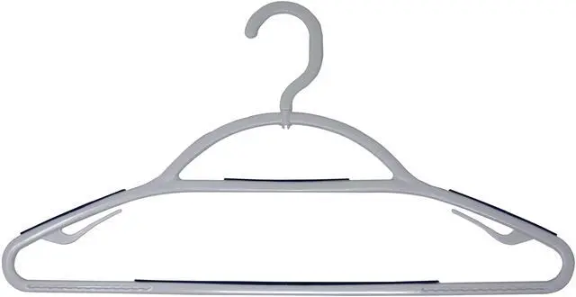 Alt view image 3 of 6 - Mainstays Non-Slip Plastic Swivel Neck Clothing Hangers, 5 Count, White & Blue, Adult